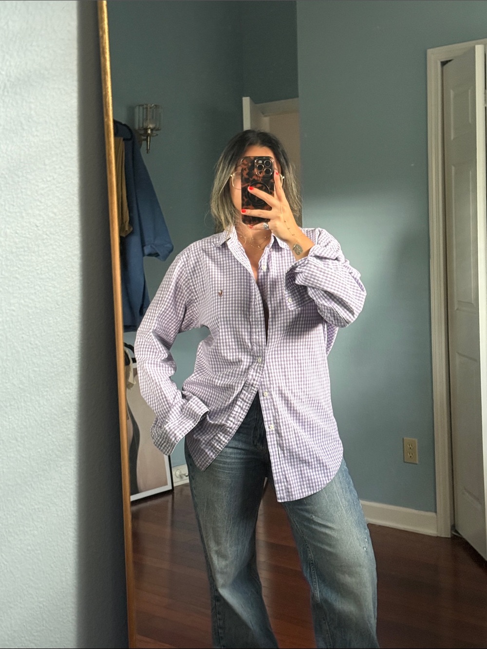 Vintage Purple Plaid Button Down